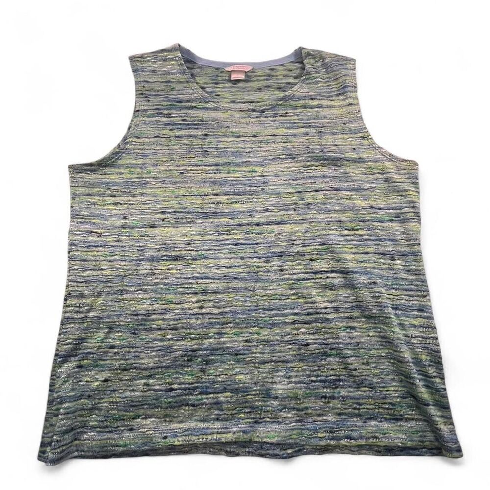 Christopher & Banks Blue Green Nautical Woven Tank Top Women's Size XL